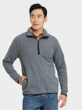 Goodfellow & Co Men’s Gray Half-Zip Fleece Pullover